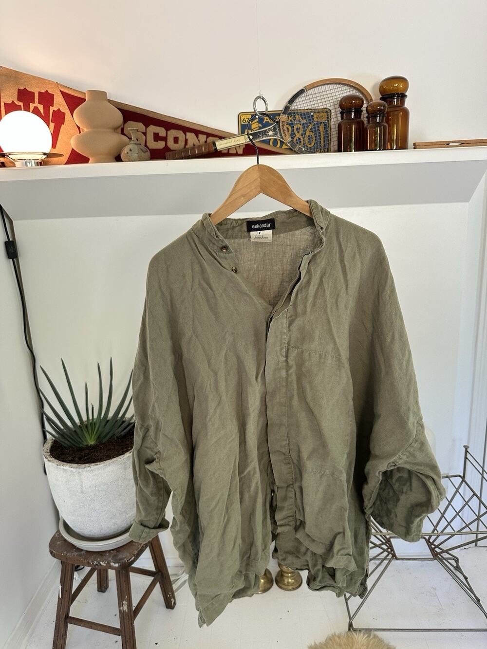 Vintage Eskandar Neiman Marcus Size 2 Linen Oversize Top
